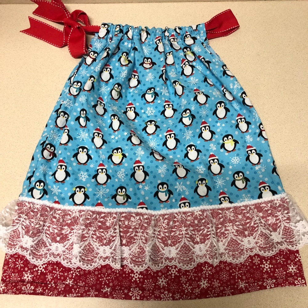 Penguin Pillowcase Dress, fits sizes 3-5